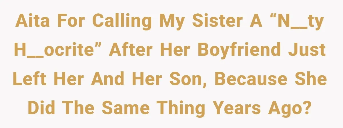 AITA for calling my sister a “n__ty h__ocrite” after her boyfriend just left her and her son, because she did the same thing years ago?