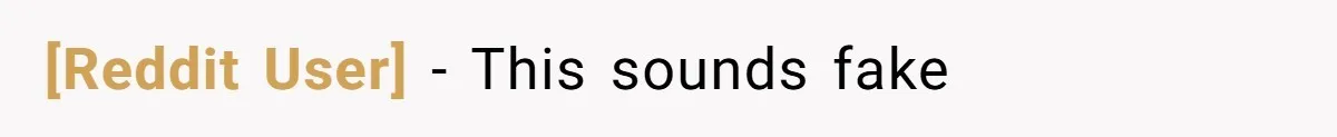 [Reddit User] − This sounds fake