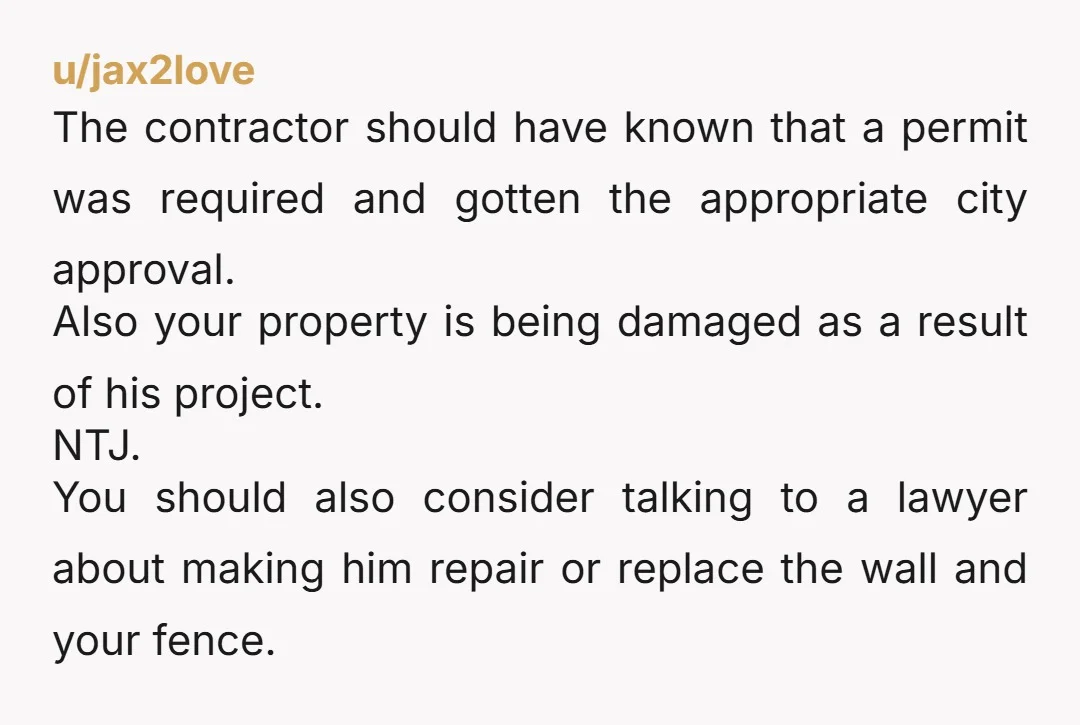 u/DisneyBuckeye He didn't have permits??? OMG, he's so totally screwed. And honestly, I'm shocked the heavy machinery crew would agree to do any work without them in hand.