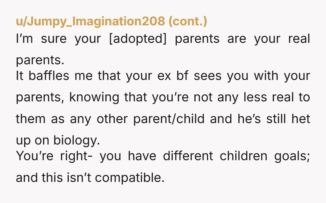 I told him that I couldn't stay with him because I felt he would resent me if we did get married, choose to adopt, and have a life together. He...