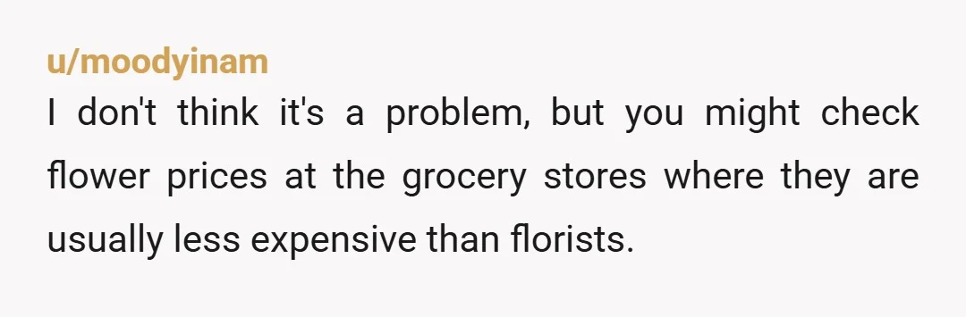 u/Dittoheadforever
You're NTA.
A creepy A-H would swipe the flowers off a gravesite.