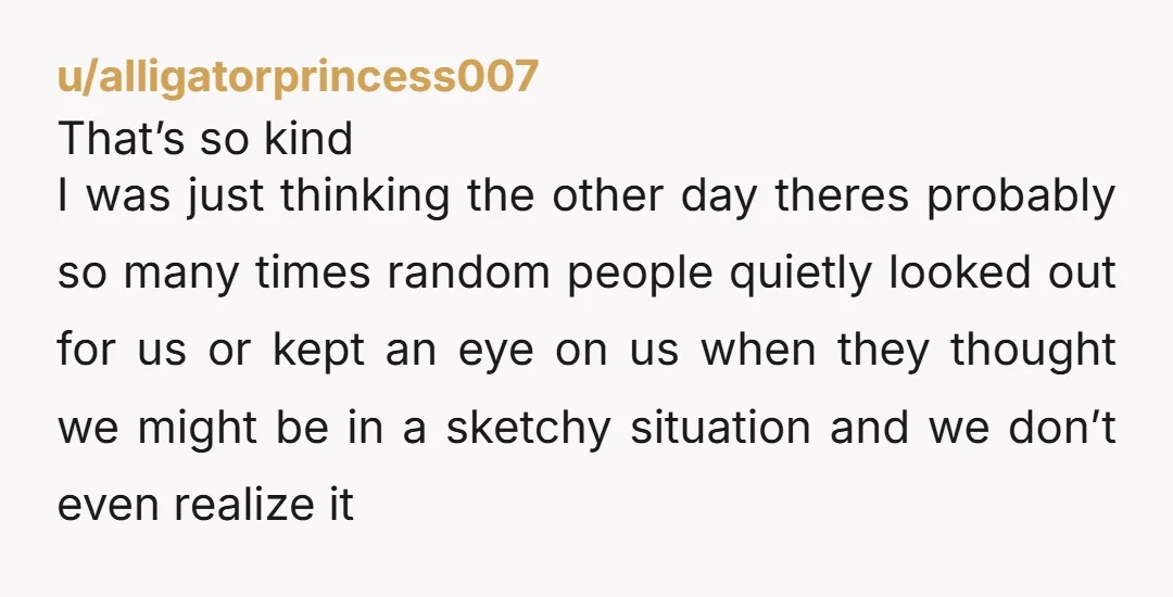u/Hedgewizard1958 Maybe I'm old and foolish, but this confirms that most people are good, and quietly good.