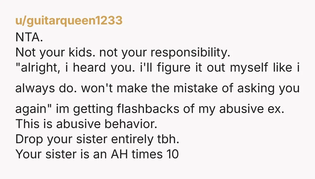 u/StockAdhesiveness351 Do you have a ring recording of her scratching your door up? If you do, post the video to a group chat for the whole family stating for anyone...