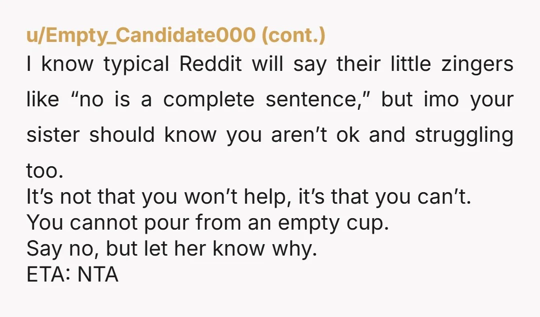 u/pbjelly1911 NTA - Is she going to pay you?! You do not owe family for taking care of you as a minor and you certainly do not owe her free...