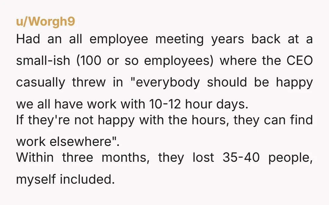 u/AcanthaceaeIll7278 Yes. More than once. The most memorable… Small software company, about 20 employees. Sole owner. He had purchased a small yacht a few months prior. One week, he announced...