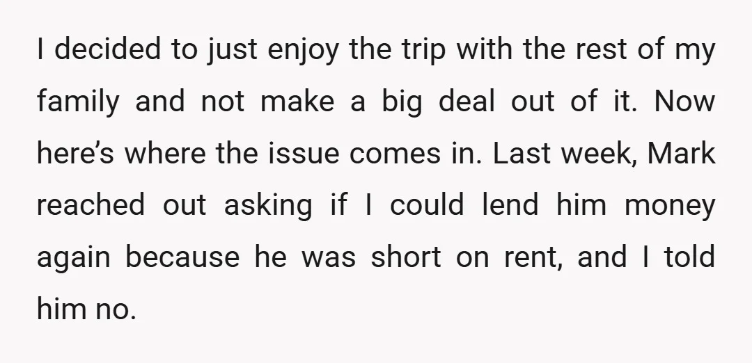 I decided to just enjoy the trip with the rest of my family and not make a big deal out of it. Now here’s where the issue comes in. Last...