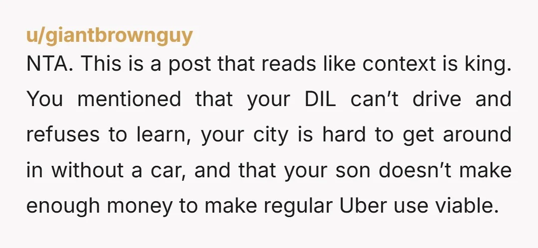 u/SoccerProblem3547 NTA  Your not wrong… and she kept pushing for an answer  What are they going to do when dad ain’t around… Call you for a ride? They can’t seem...