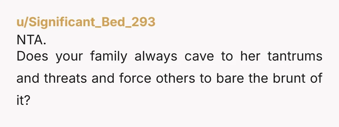 u/lostbutlearning0002 NTA at all. Remember this, if you go without your long term partner it could change the course of your relationship. She will never forget it. Continue to stand...