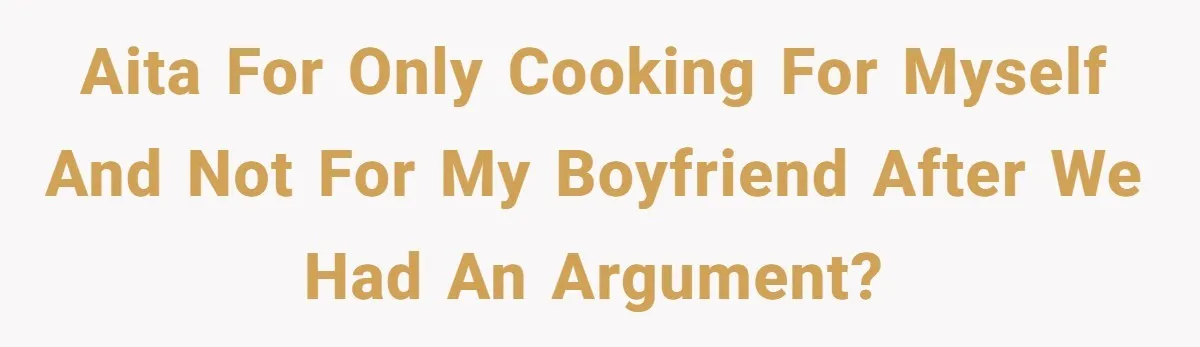 AITA for only cooking for myself and not for my boyfriend after we had an argument?