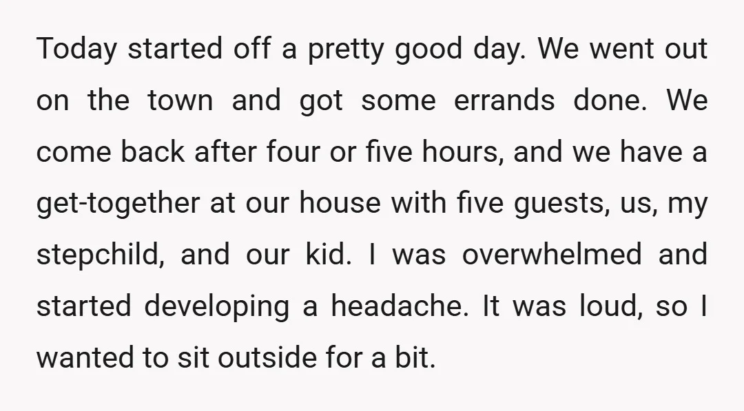 Today started off a pretty good day. We went out on the town and got some errands done. We come back after four or five hours, and we have a...