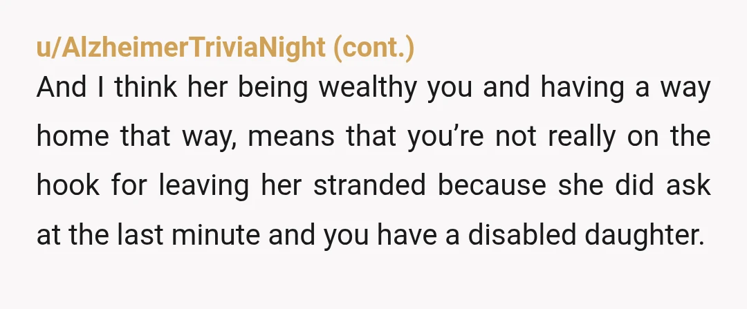 u/IrisNovaa NTA. An airport ride is a favor, not an obligation, especially with zero notice. If she can afford Hawaii, she can afford an Uber. The "after all I've done for...