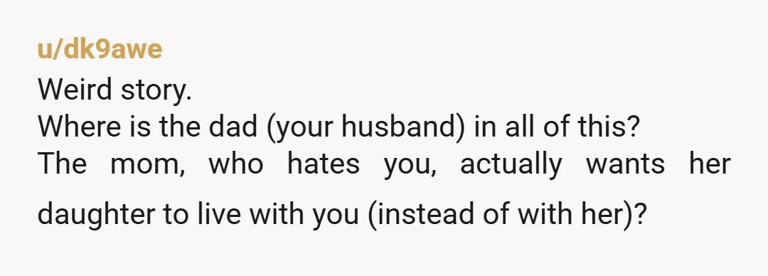 u/PippiSpeaks NTA: Your husband needs to step up and get his daughter some help. If the bio mother will not agree, your husband needs to petition the court. Do NOT...
