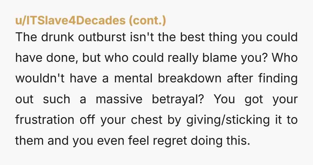 u/tenpercentofnothing ESH. They absolutely deserved your outburst. You shouldn’t have done it and it does make you a tiny bit of an AH in that moment. Your sister and your...