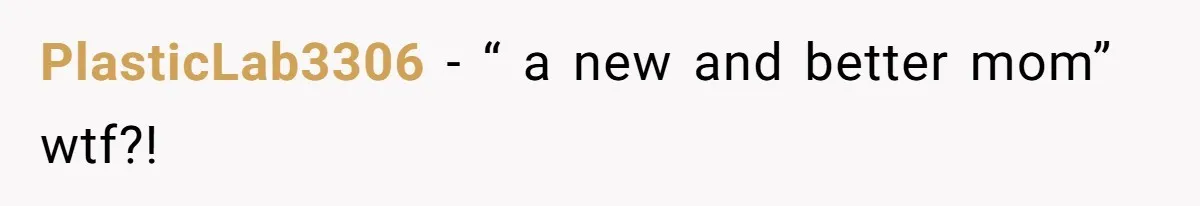 PlasticLab3306 − “ a new and better mom” wtf?!