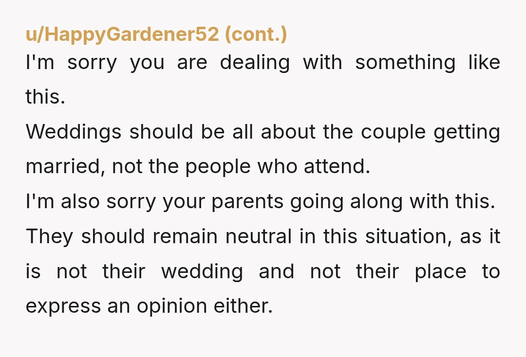 u/No_Tough3666 I think there is nothing wrong with asking them to stay behind. Childfree weddings are common. SIL is making this all about her which it is not. They are...