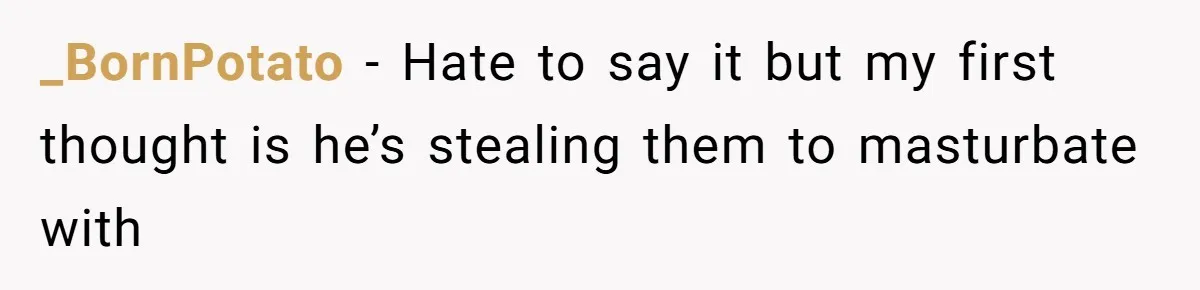 _BornPotato − Hate to say it but my first thought is he’s stealing them to masturbate with