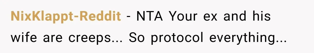 NixKlappt-Reddit - NTA Your ex and his wife are creeps... So protocol everything...