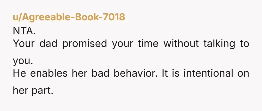 u/Lisa_Knows_Best Does he always coddle the spoilt little brat? You shouldn't be obligated to take your sister anywhere, ever, unless you want to. She's only going to get worse if...