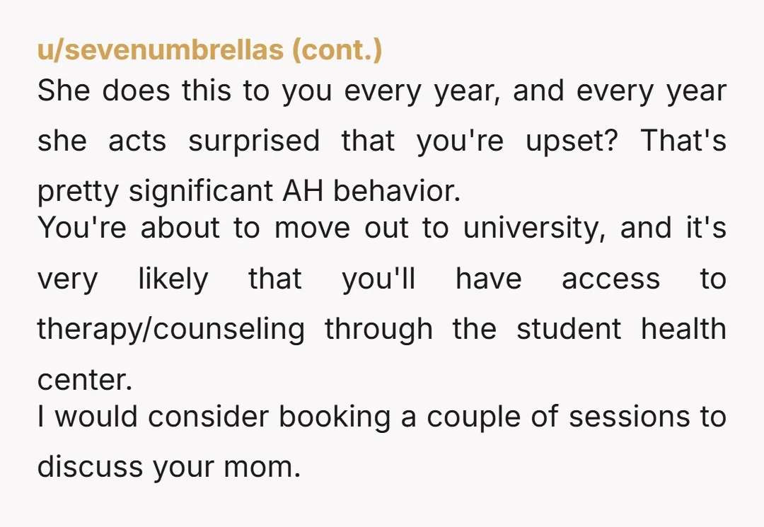 u/Every-Pepper77 NTA at all. For context, here is OP's response to the question: "Have you talked to your dad about it? Well, sort of. While we were arguing about...