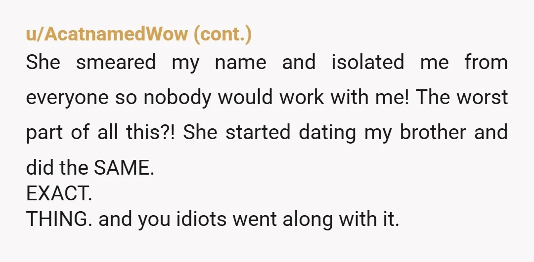 u/East-Willingness-494 NTA. Your mom being mad at you for not fighting to stay in the family is bs. It should have been your family standing up for you instead of...