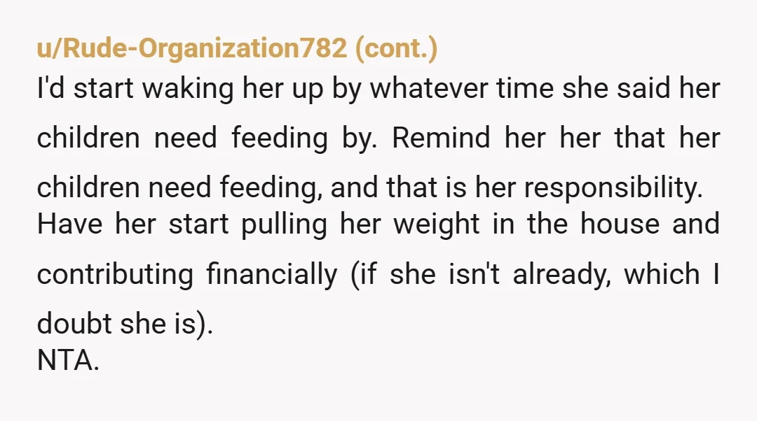 u/Wonderful_Two_6710
NTA. She may be depressed, but her kids need their mom.