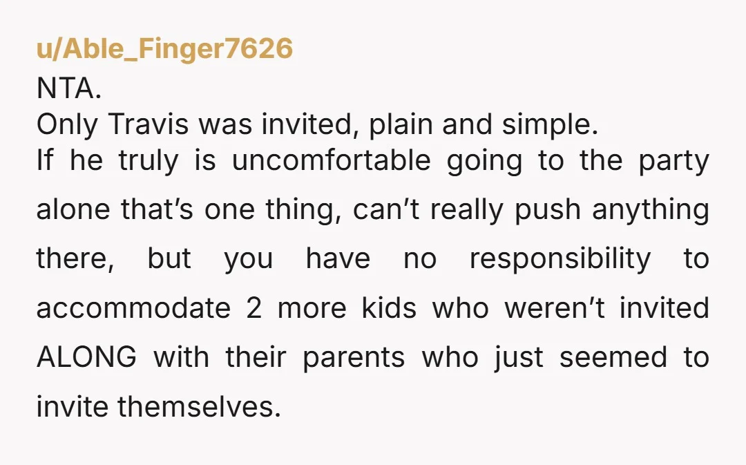 u/Few_House_5201 NTA at all. I’m a dad to a 6 year old and a 4 year old. If we need to take both to a party - for example if...