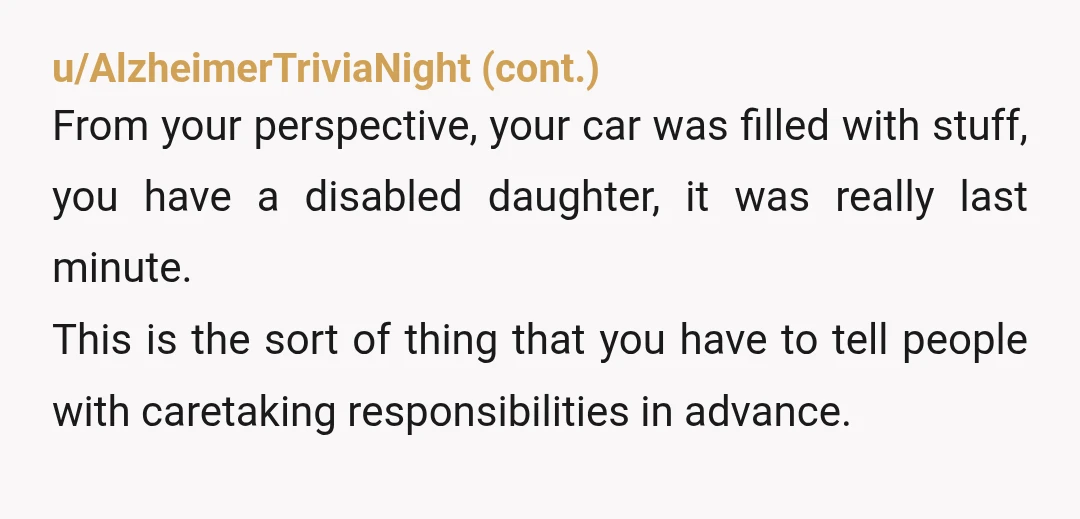 u/vonshook ESH. She could've just gotten an uber to begin with. But it sounds like she has helped you out quite a bit. And it seems like she feels like...