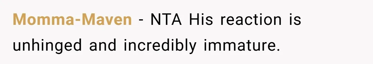 Momma-Maven − NTA His reaction is unhinged and incredibly immature.
