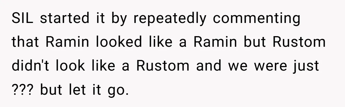 SIL started it by repeatedly commenting that Ramin looked like a Ramin but Rustom didn't look like a Rustom and we were just ??? but let it go.