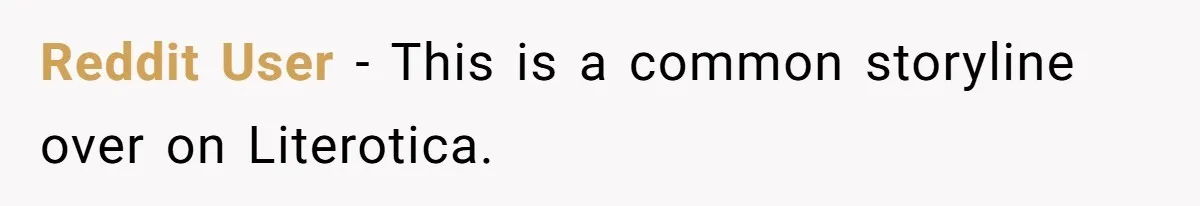Reddit User − This is a common storyline over on Literotica.