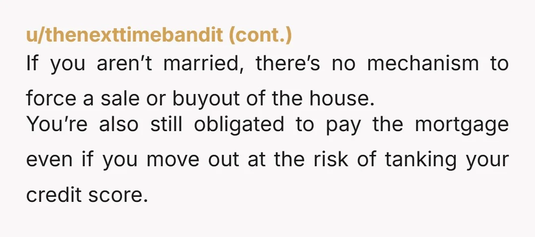 u/Axiom713 NTA - It's about time someone is holding her accountable. Tell your gf she can get on her mother and tell her she needs to do right by you....