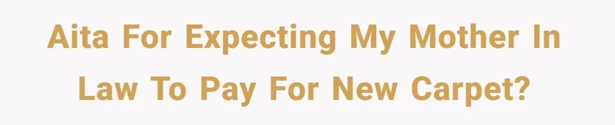 AITA for expecting my mother in law to pay for new carpet?
