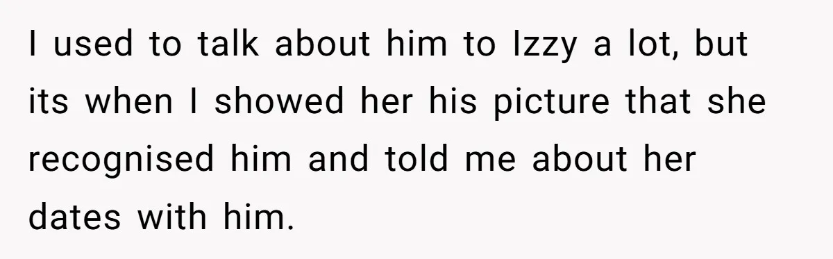 I used to talk about him to Izzy a lot, but its when I showed her his picture that she recognised him and told me about her dates with him.