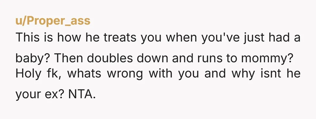 u/LocalBrilliant5564
Nta but don’t let that woman anywhere near your child and threaten to divorce him if he doesn’t go to individual therapy and block his mother
