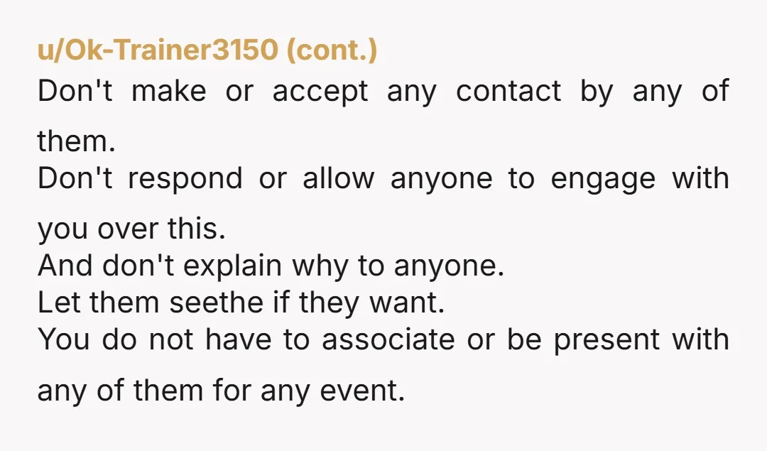 u/AcmcShepherd
NTA.  The level on entitlement shown by them is off the charts