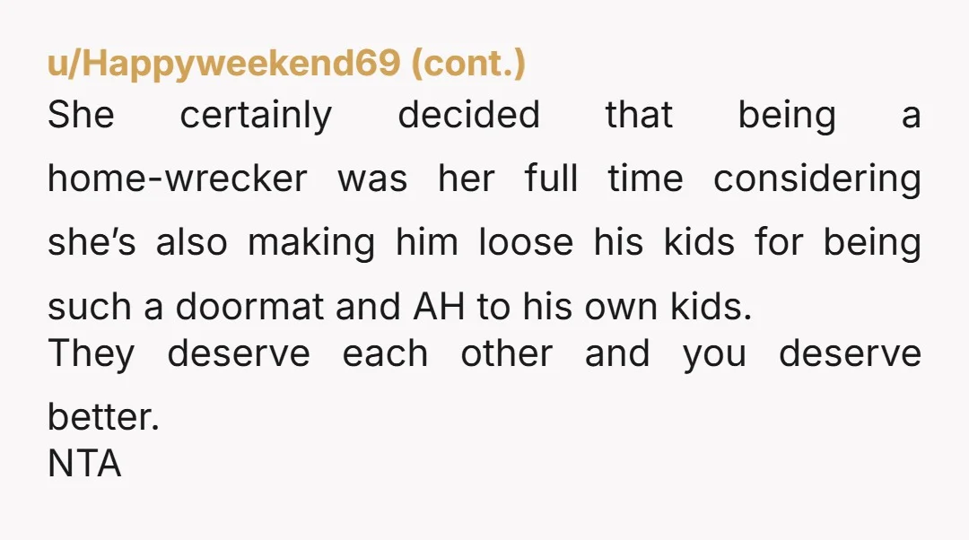 u/Boggers111 You are almost 18 why do you still have contact with this witch?? Please don’t tell me your father because he has been choosing this cow over you and...