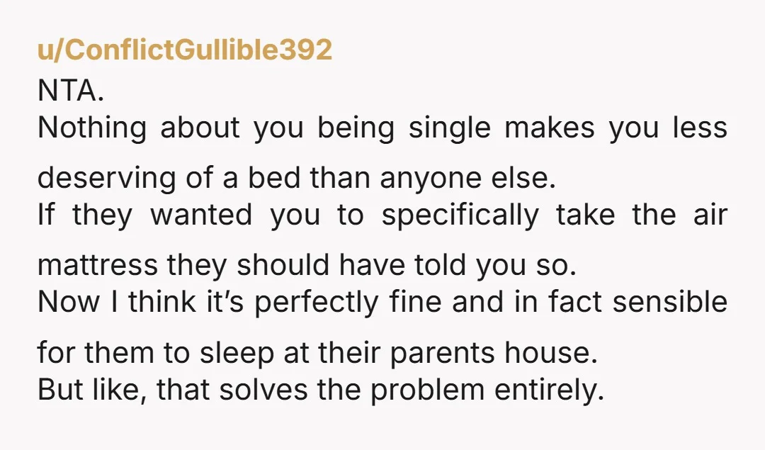 u/lilkhalessi E S H Going against the grain here but as someone who has taken a lot of group trips… yeah, it’s definitely common courtesy to take the lesser bed...
