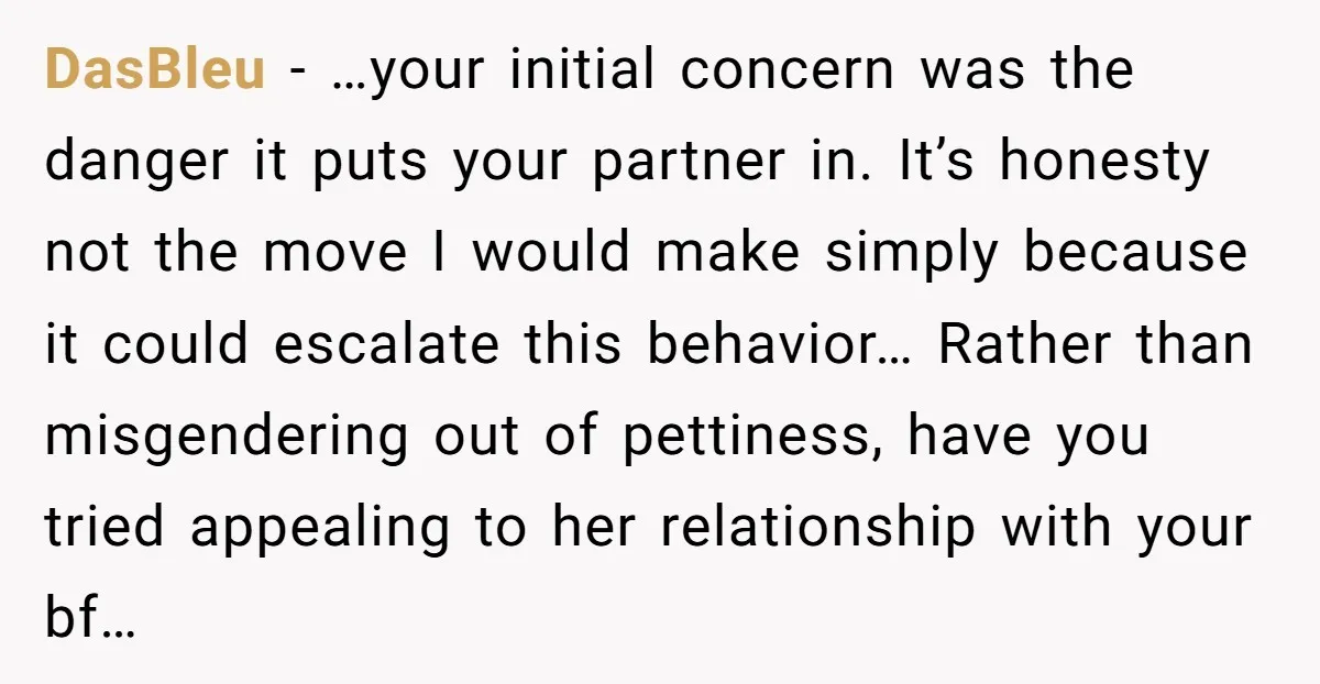 DasBleu − …your initial concern was the danger it puts your partner in. It’s honesty not the move I would make simply because it could escalate this behavior… Rather than...