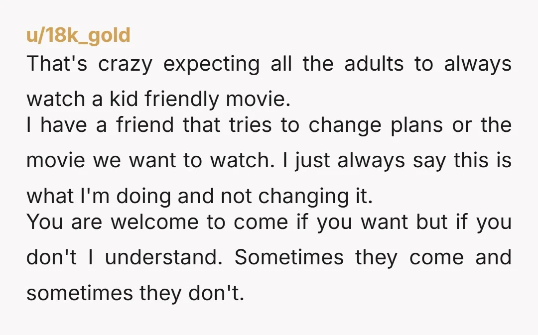 u/JazPrncess1 NTA. It might have gone differently if they controlled their wild child but to expect the adults to change their plans just because they want to bring their child?...
