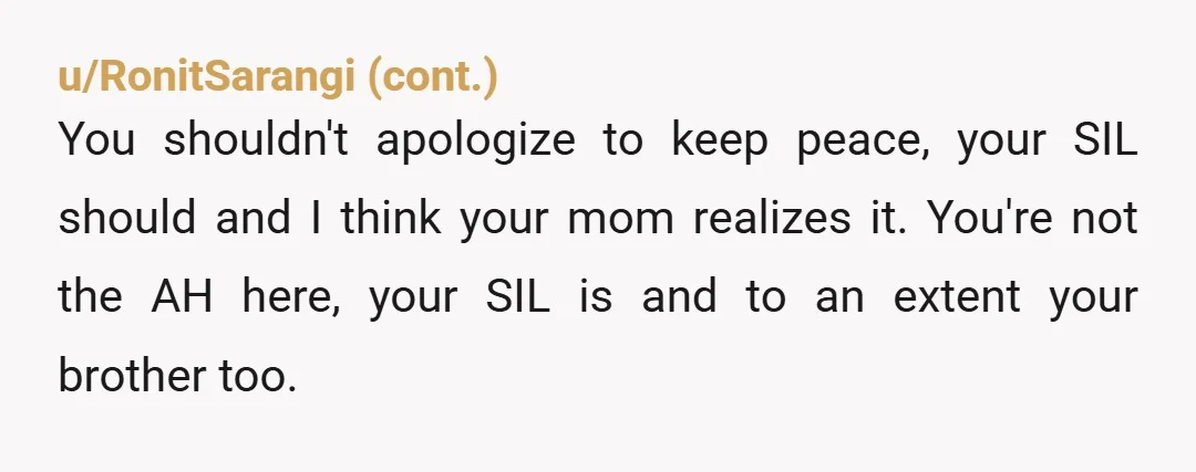 u/ExpertOwn NTA. She was TA big time, and you shouldn't have to apologize to "keep peace". However let this be a lesson for you, unfortunately working for friends and family...