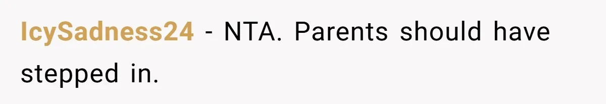 IcySadness24 − NTA. Parents should have stepped in.