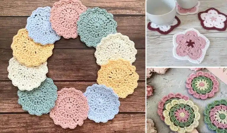 15 Decorative Flower Crochet Coasters