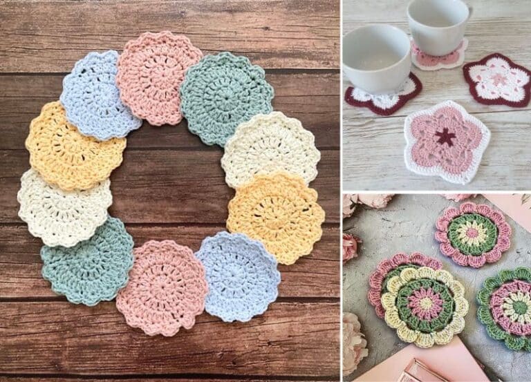 15 Decorative Flower Crochet Coasters