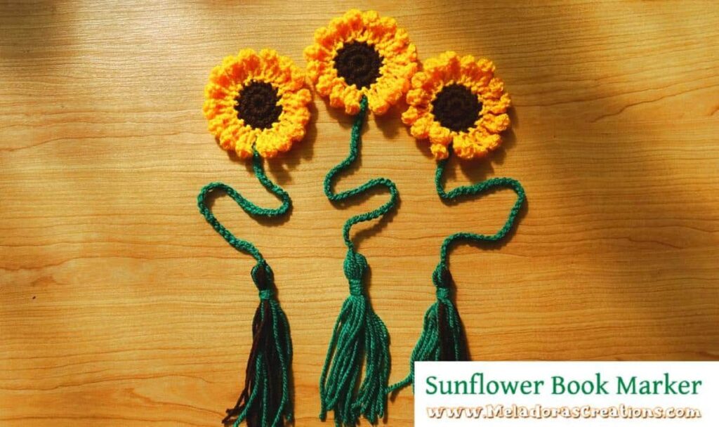 Sunflower Crochet Bookmark