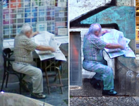 8 Images Of People Captured On Google Street View Got Placed At Original Locations By This Artist