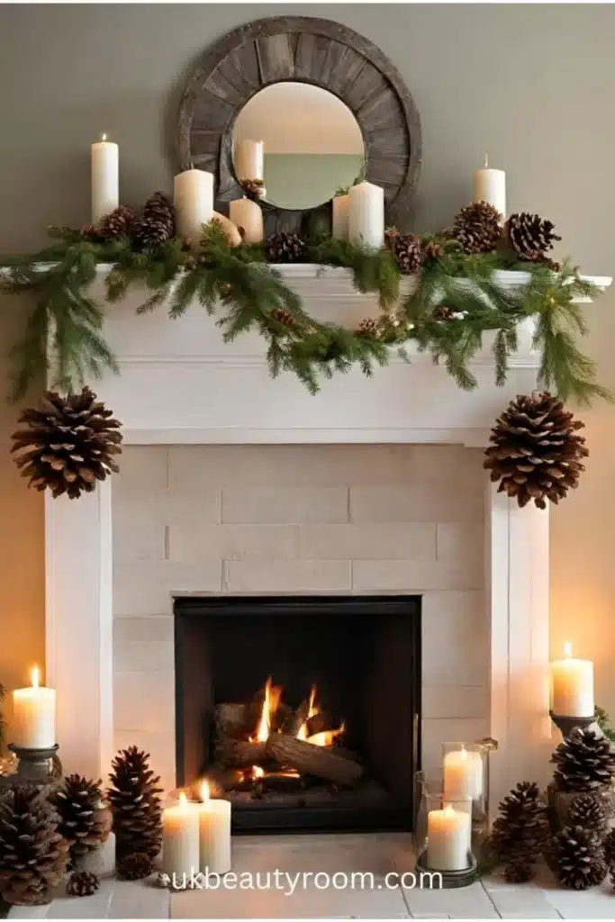 fireplace decor ideas for christmas