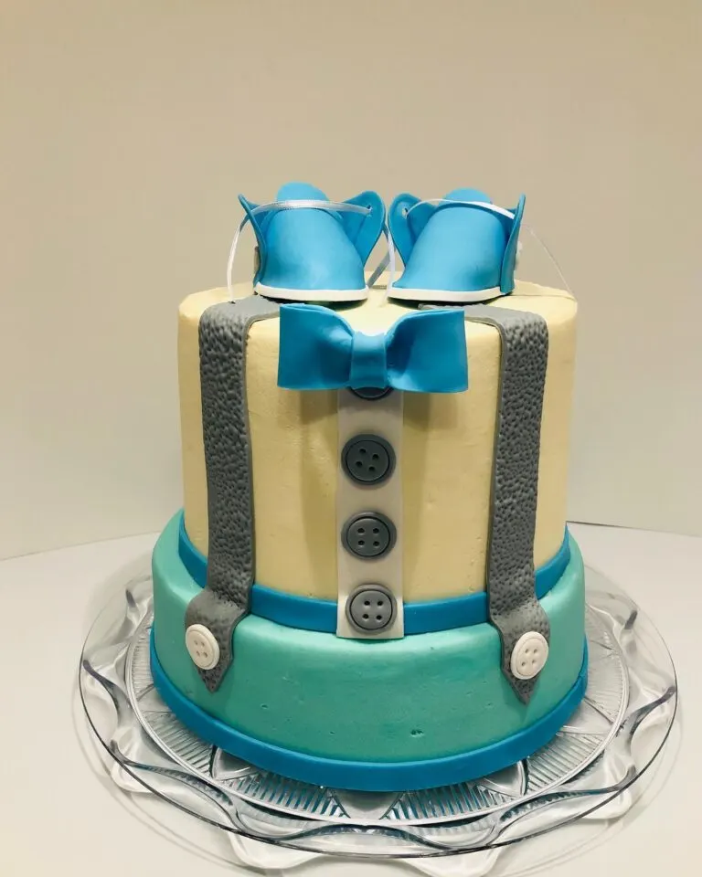 Formal Bow Tie Baby Shower Cake