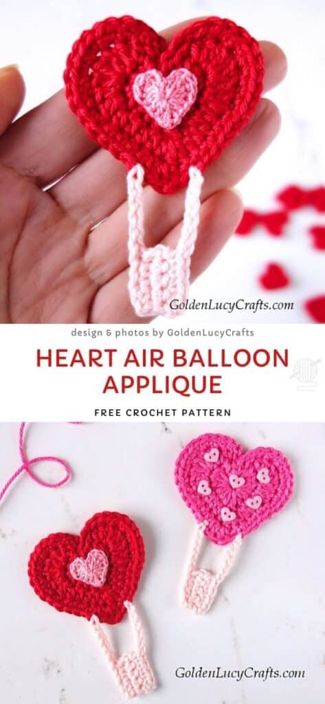 Heart Air Balloon Applique