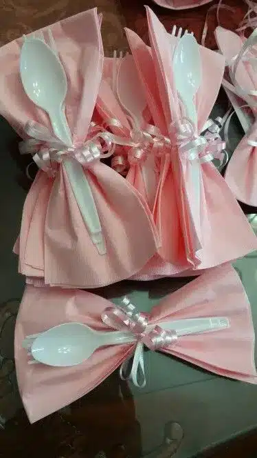 Elegant Pink Utensil Wraps