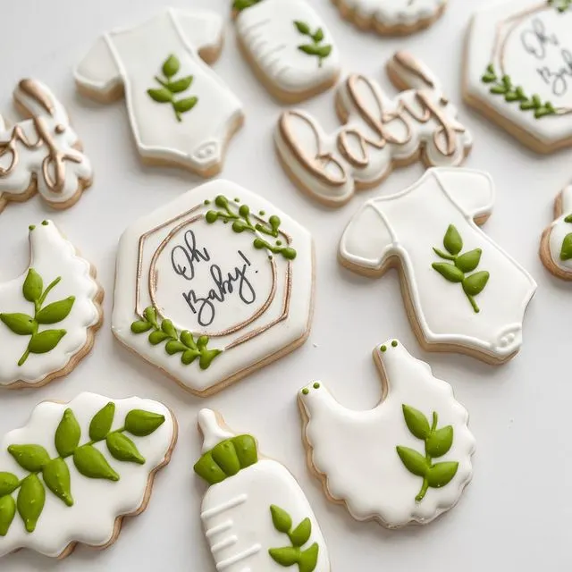 Oh Baby Neutral Baby Shower Cookies